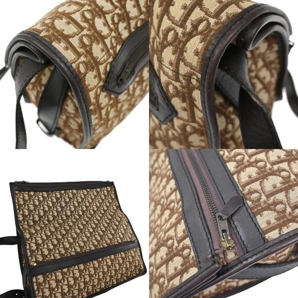 CHRISTIAN DIOR Logo Trotter Pattern Shoulder Bag Canvas Leather BN GHW 70YH476 - Picture 4 of 12